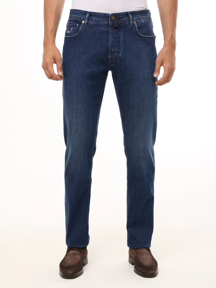Джинсы Slim Fit хлопковые JACOB COHEN JUM_QM004 065 S4253 S1 100D Синий  Фото 4