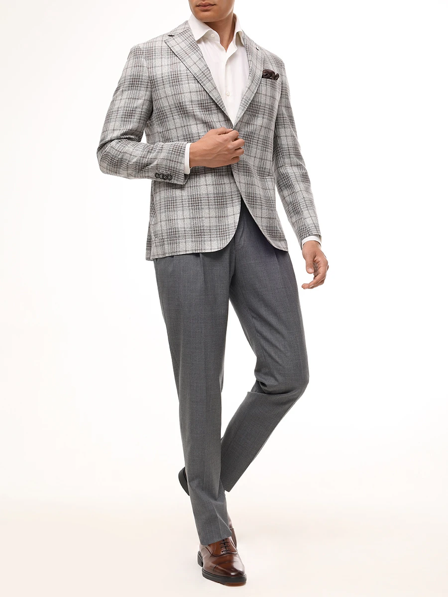 

Пиджак из шерсти и шелка, Коричневый, 52120/2 2692