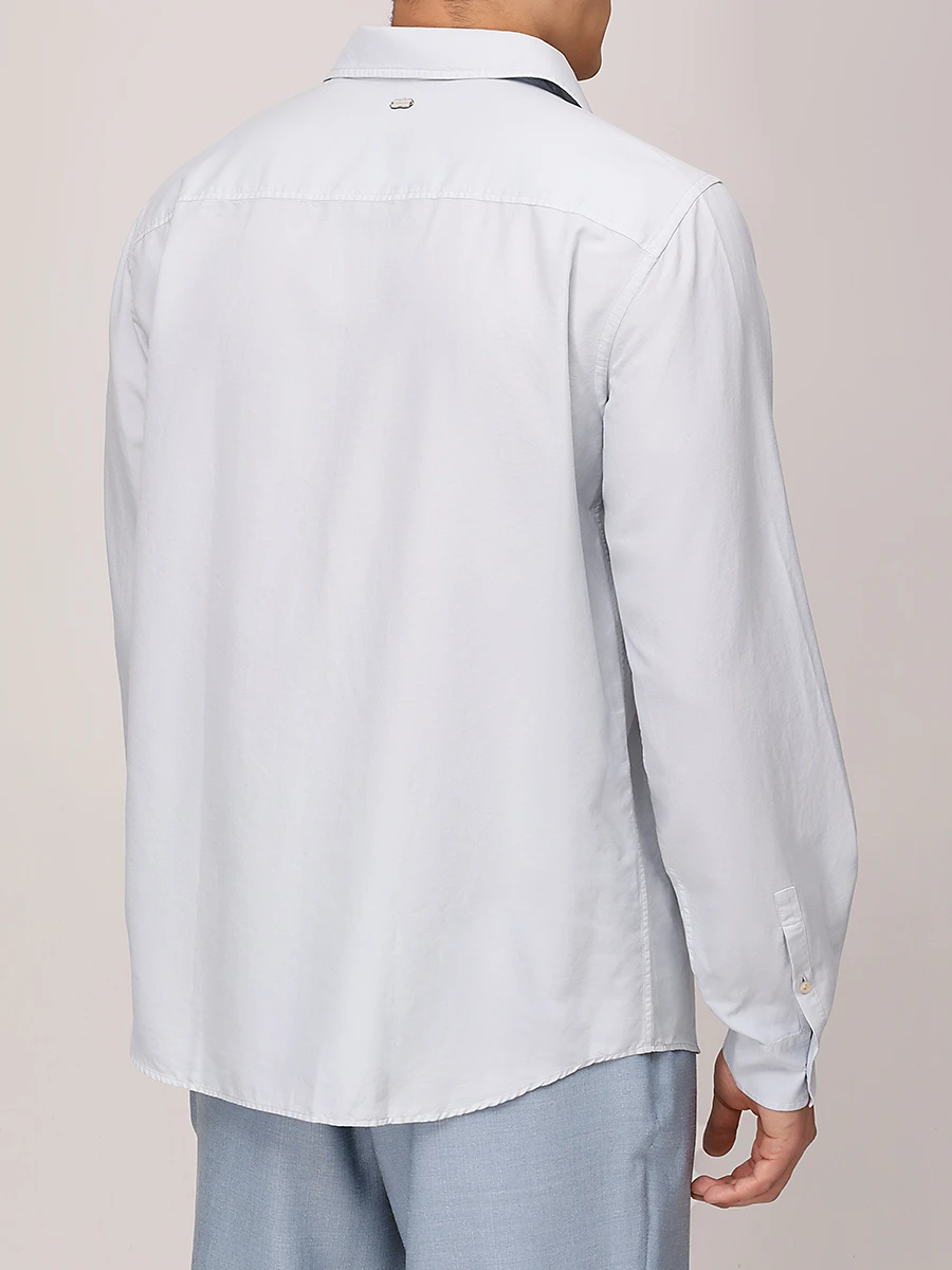 Рубашка Regular Fit из хлопка и шелка AGNONA TD07U1U-N-U2084U A07 Голубой  Фото 3