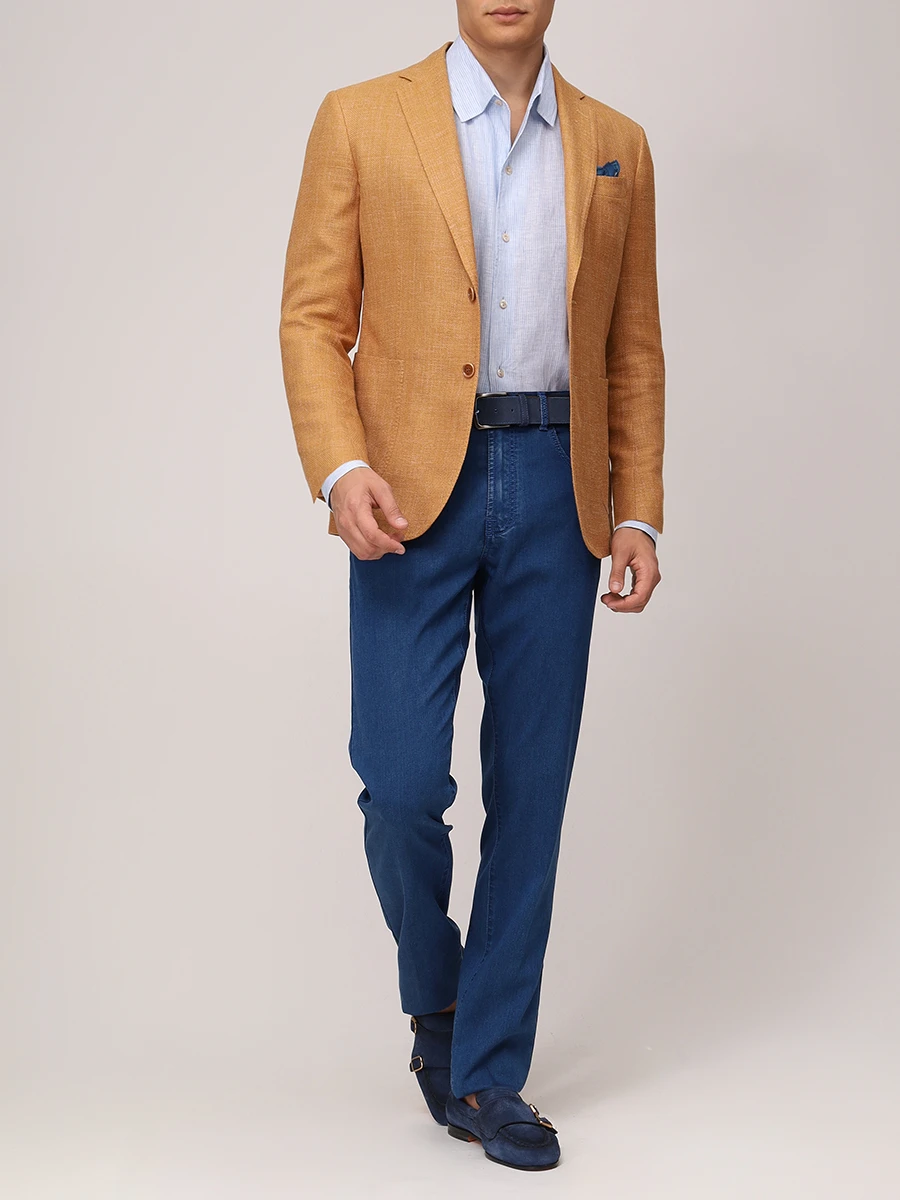 Рубашка Regular Fit льняная AGNONA TD07U1U-Y-R3001U 128 Голубой  Фото 2