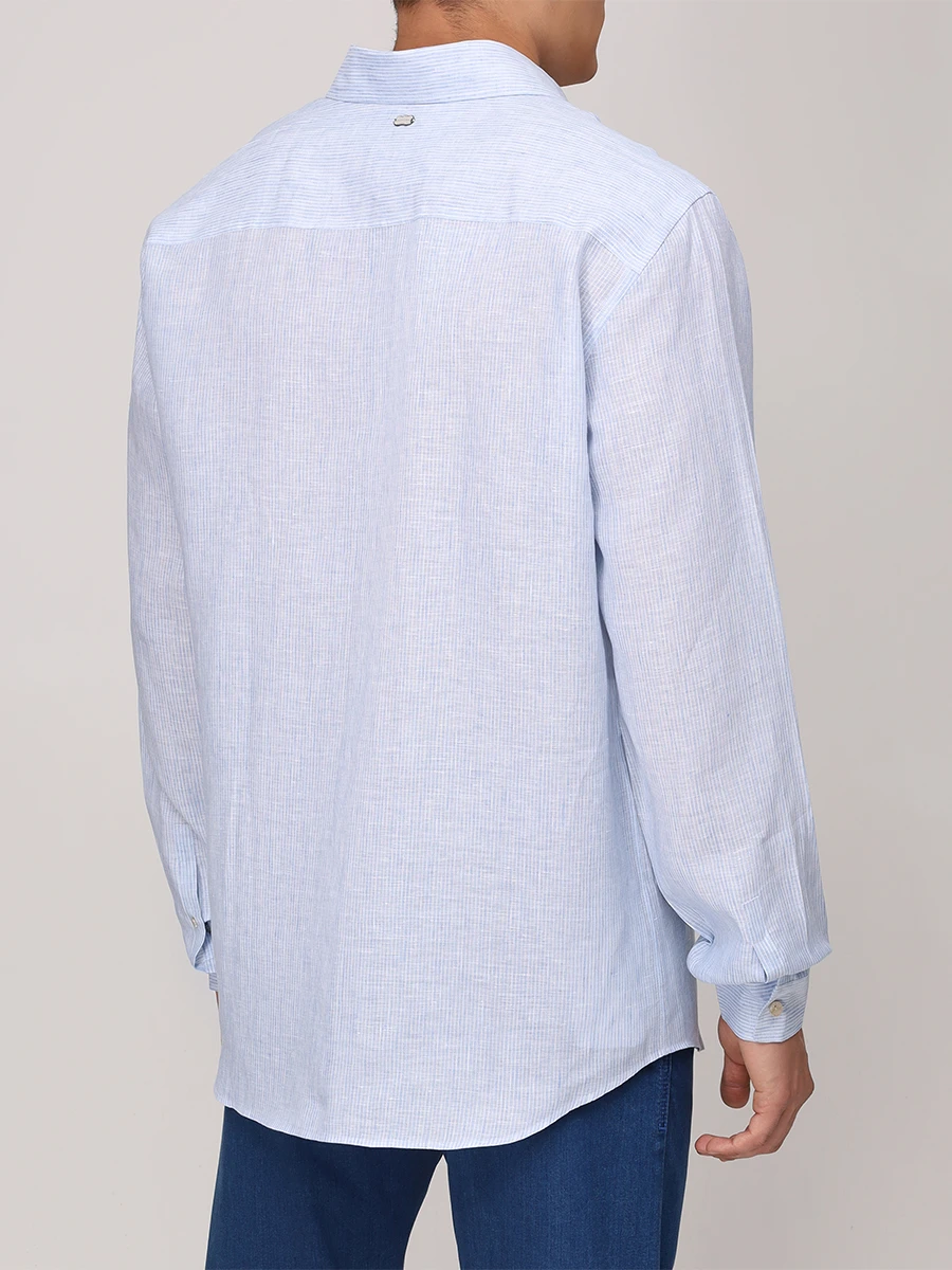 Рубашка Regular Fit льняная AGNONA TD07U1U-Y-R3001U 128 Голубой  Фото 3