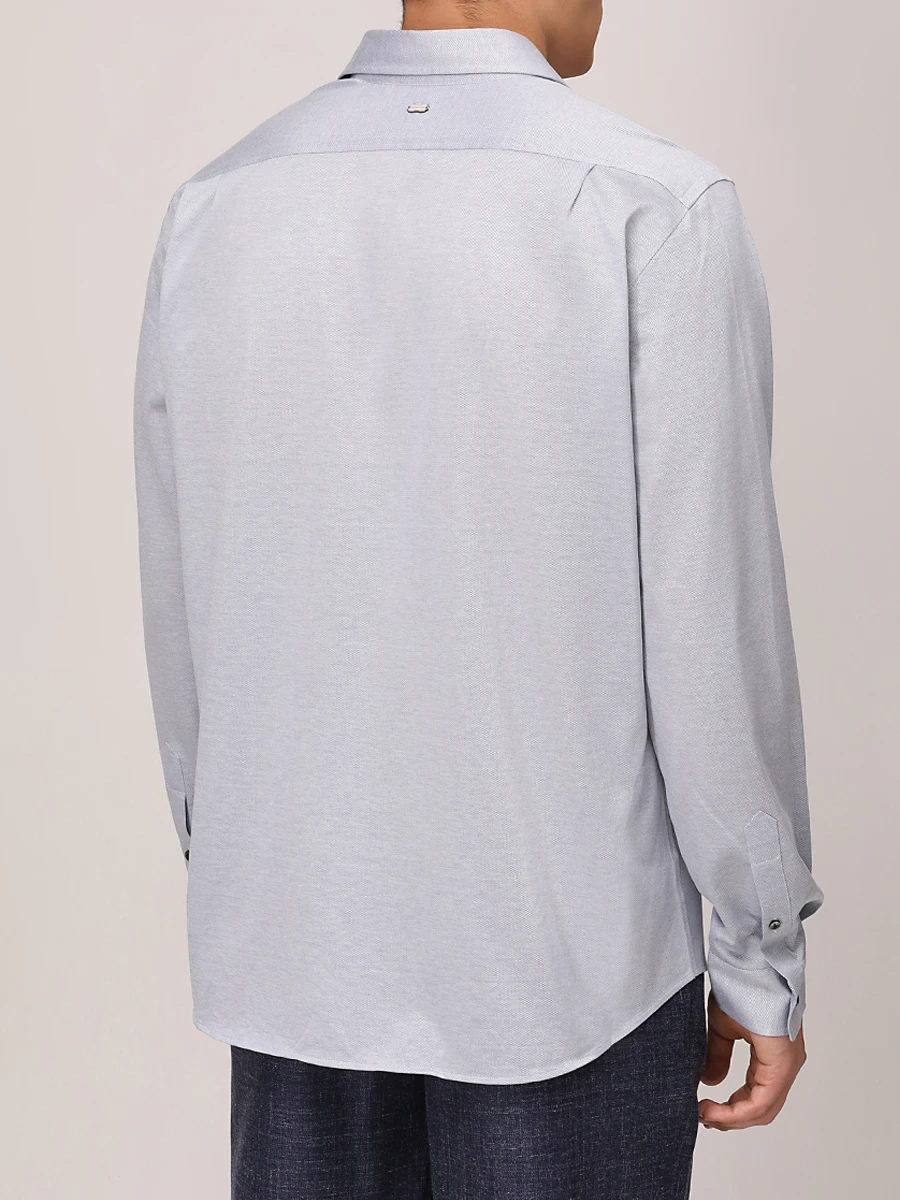 Рубашка Regular Fit из хлопка и шелка AGNONA TD09U2U-Y-Y2071U A35 Светло- Серый  Фото 3