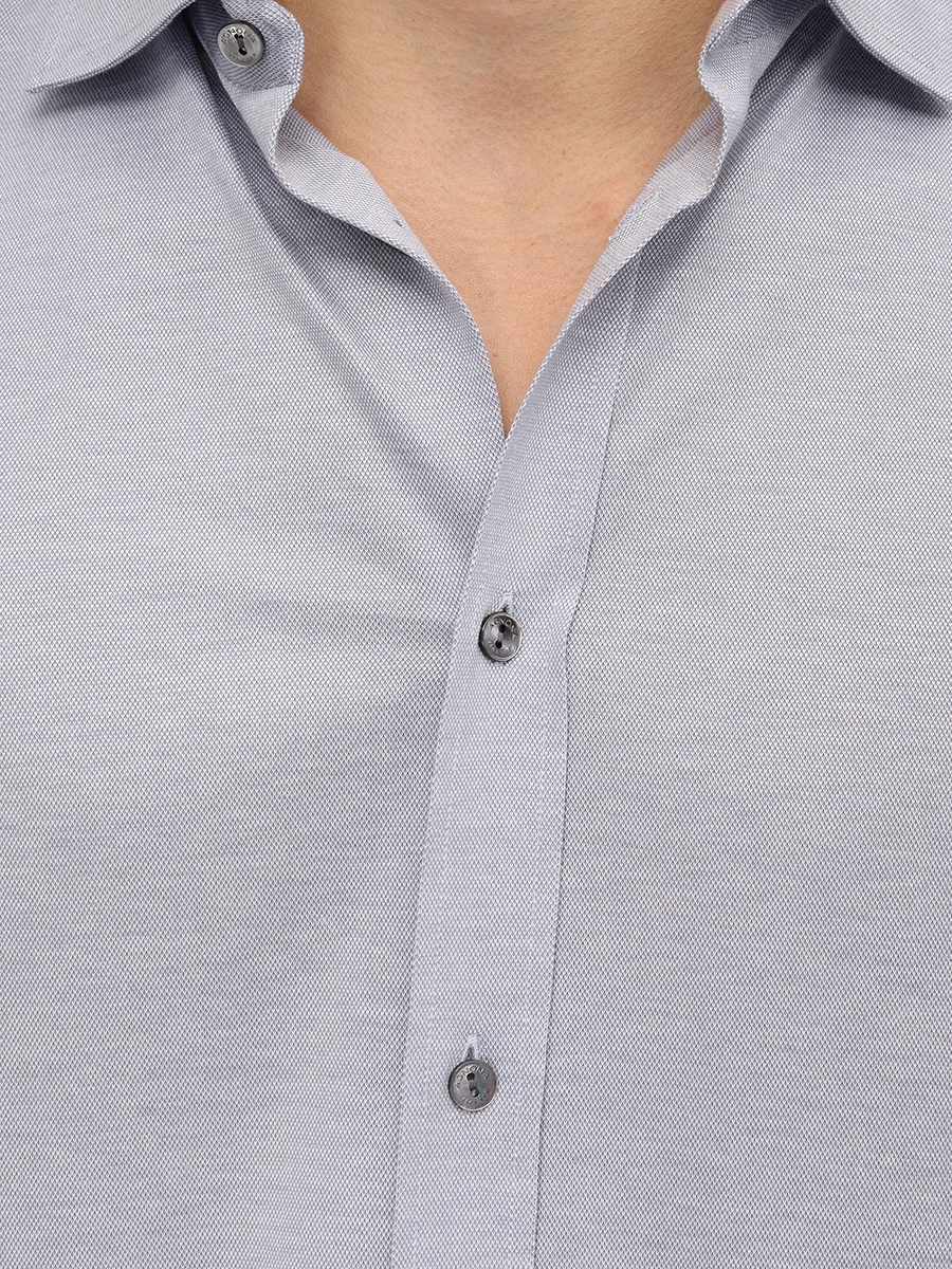 Рубашка Regular Fit из хлопка и шелка AGNONA TD09U2U-Y-Y2071U A35 Светло- Серый  Фото 5