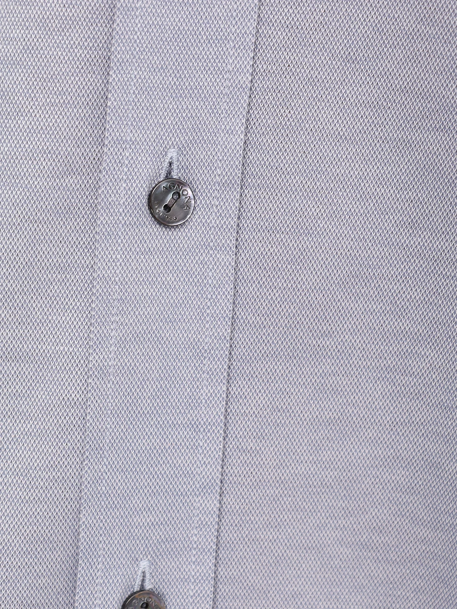 Рубашка Regular Fit из хлопка и шелка AGNONA TD09U2U-Y-Y2071U A35 Светло- Серый  Фото 6