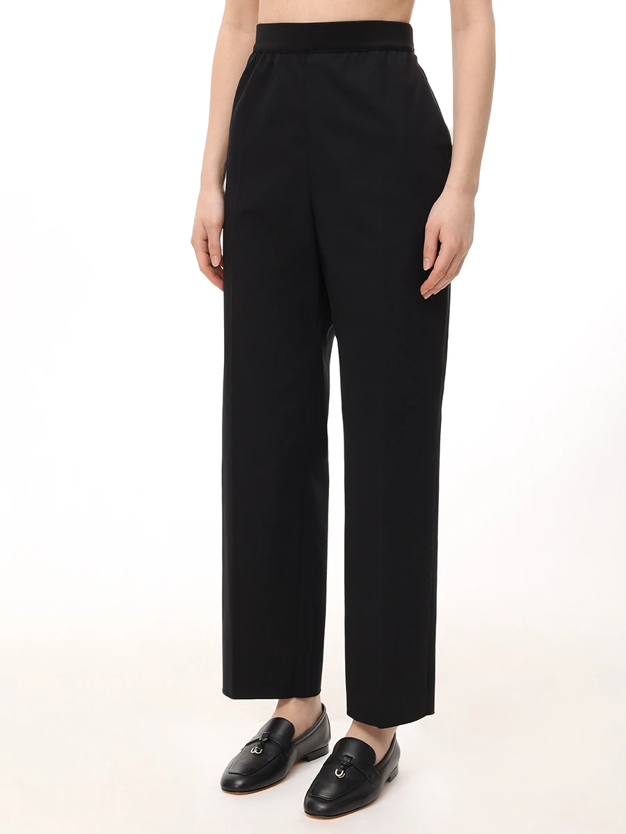 Брюки хлопковые AGNONA T70610-Y-UC057 K09 Черный  Фото 4