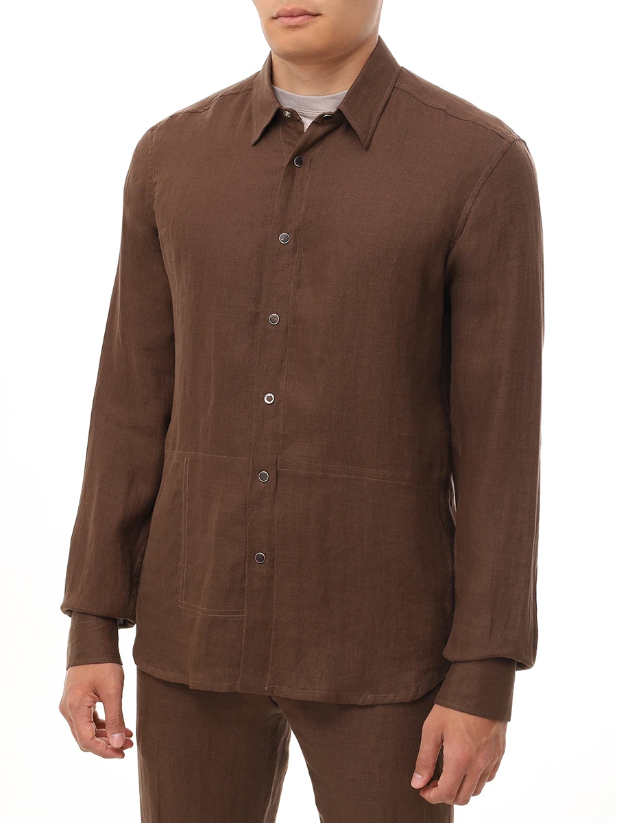 Костюм льняной KITON UMCBUBAH092861600/UPN01H0928616001 Коричневый  Фото 4