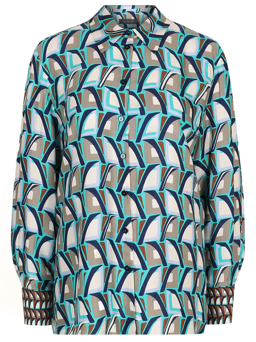 

Блуза из вискозы, Голубой, 5099P0487101