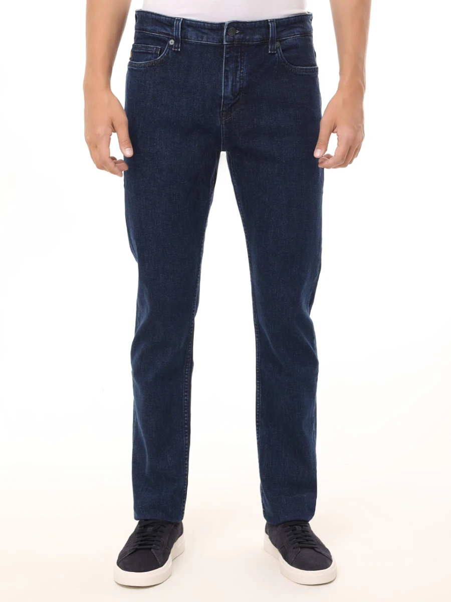 Джинсы Slim Fit хлопковые BOSS 50532515/407 Синий  Фото 4