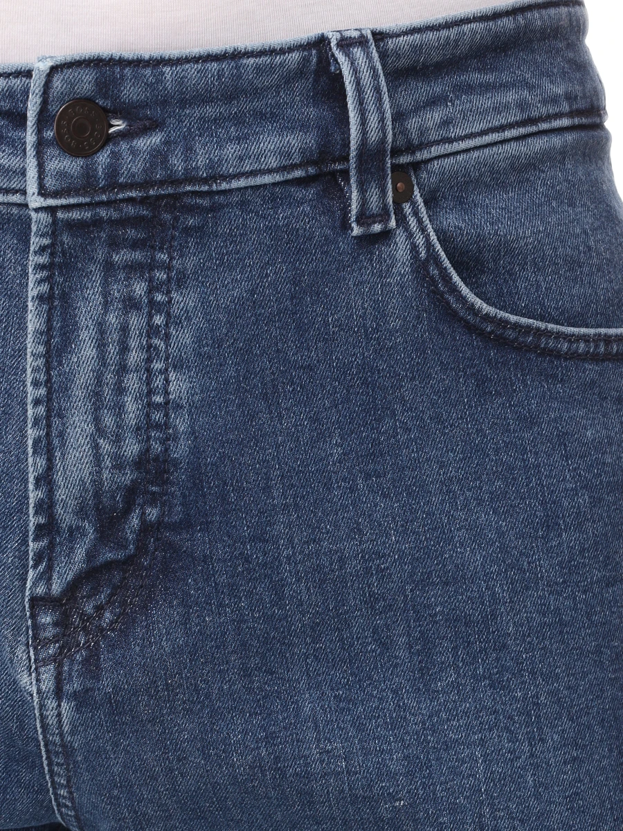 Джинсы Regular Fit хлопковые BOSS 50532520/421 Голубой  Фото 5