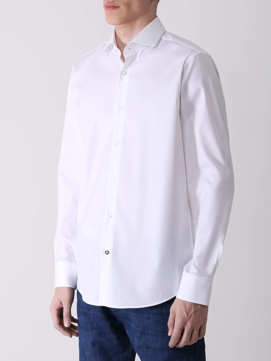 Рубашка Regular Fit хлопковая BOSS 50479948/100 Белый  Фото 4
