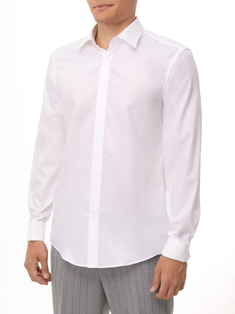 

Рубашка Slim Fit хлопковая, Белый, 50480093/100