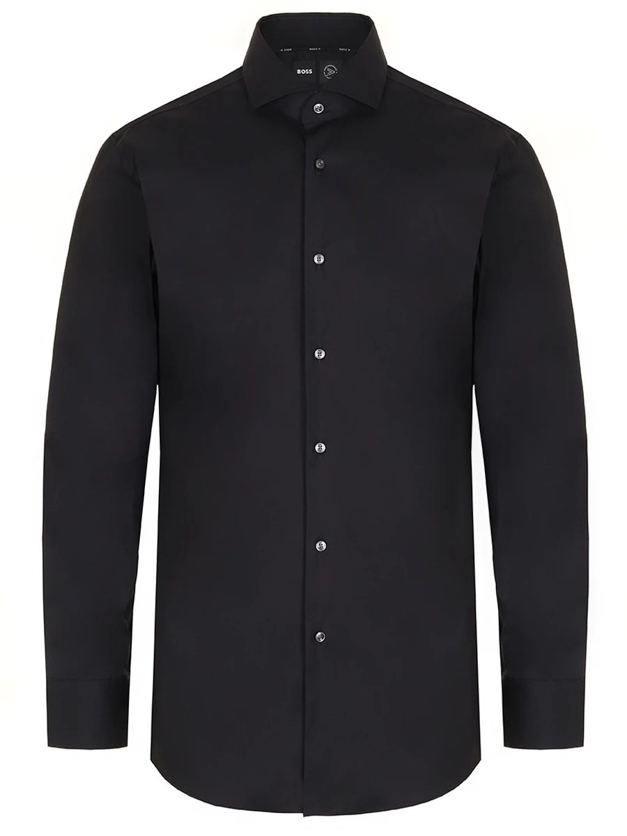 Рубашка Slim Fit хлопковая BOSS 50479915/001 Черный 