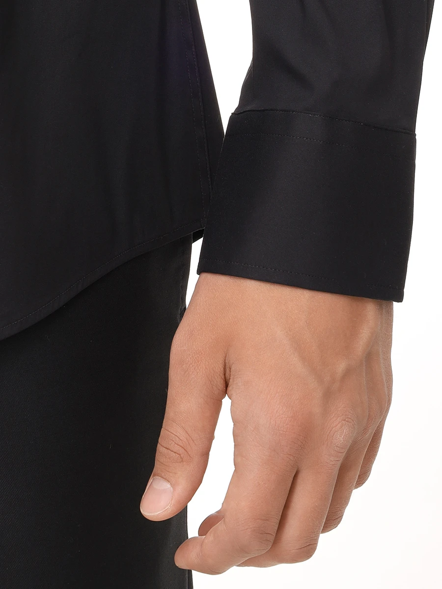 Рубашка Slim Fit хлопковая BOSS 50479915/001 Черный  Фото 5