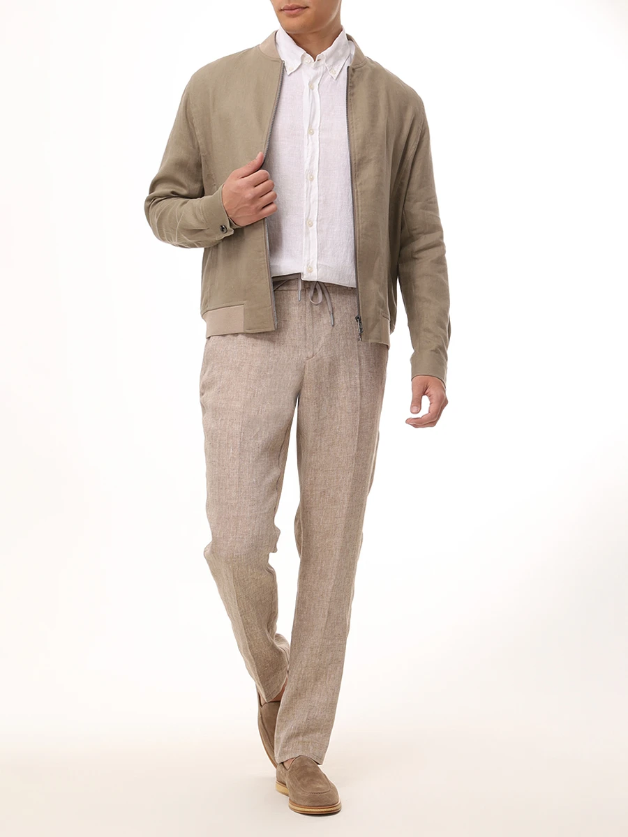 Рубашка Slim Fit льняная BOSS 50520283/100 Белый  Фото 2
