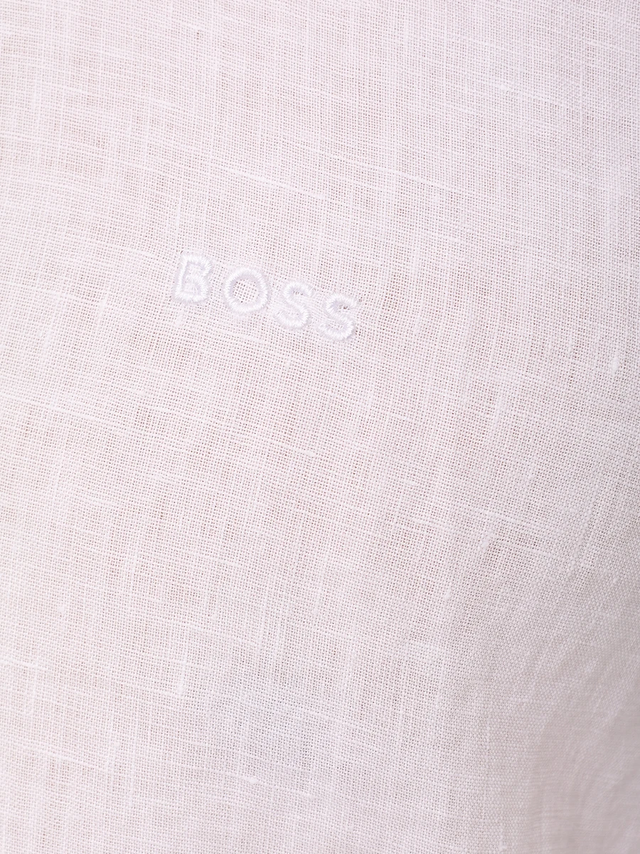 Рубашка Slim Fit льняная BOSS 50520283/100 Белый  Фото 6