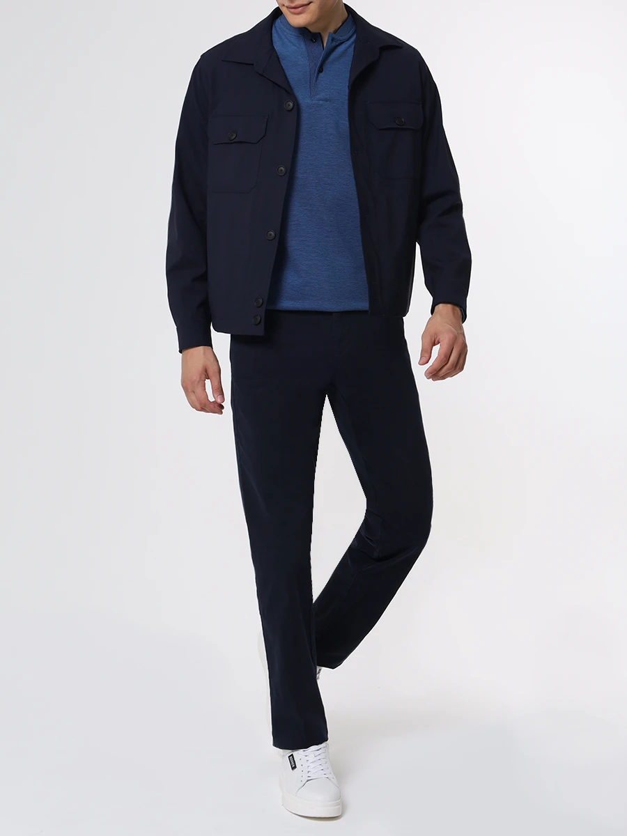Брюки Regular Fit хлопковые BOSS 50487976/404 Синий  Фото 2