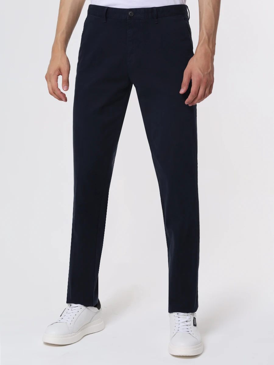 Брюки Regular Fit хлопковые BOSS 50487976/404 Синий  Фото 4