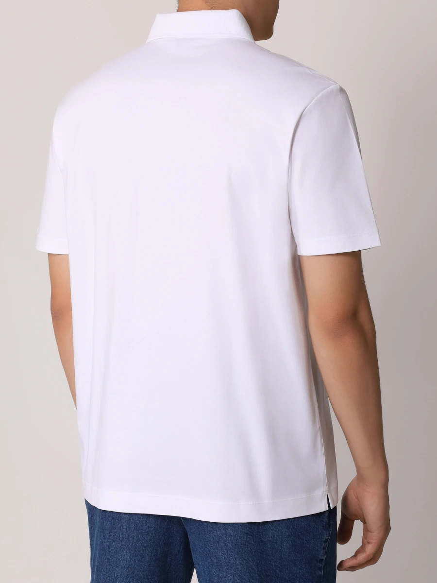 Поло хлопковое BOSS 50520297/100 Белый  Фото 3