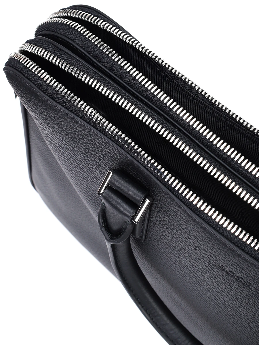 Сумка кожаная BOSS 50529302/001 Черный  Фото 4