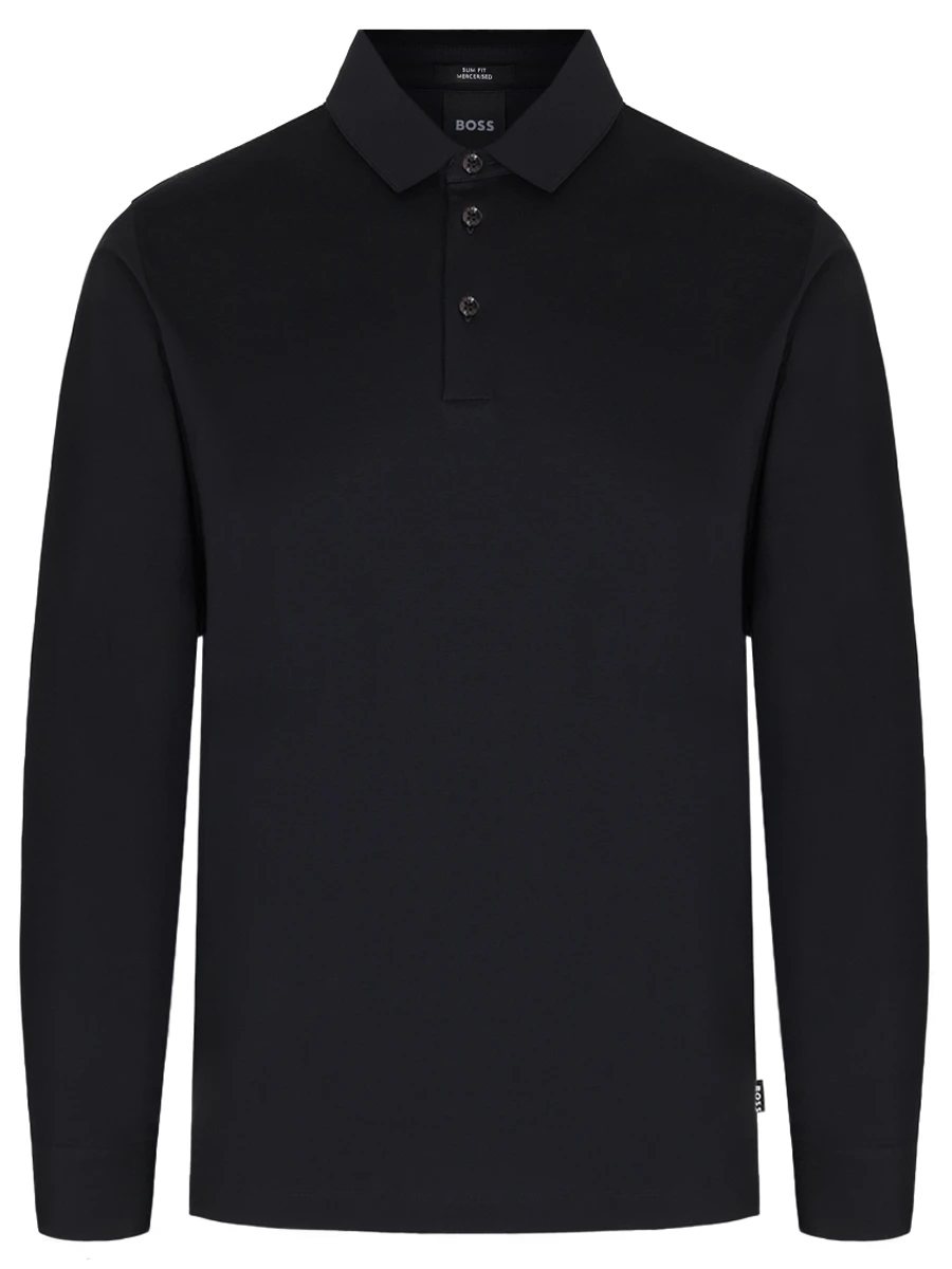 Поло Slim Fit хлопковое BOSS 50533572/001 Черный 