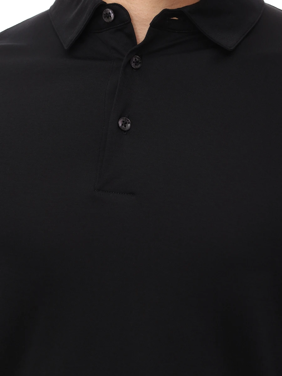Поло Slim Fit хлопковое BOSS 50533572/001 Черный  Фото 5