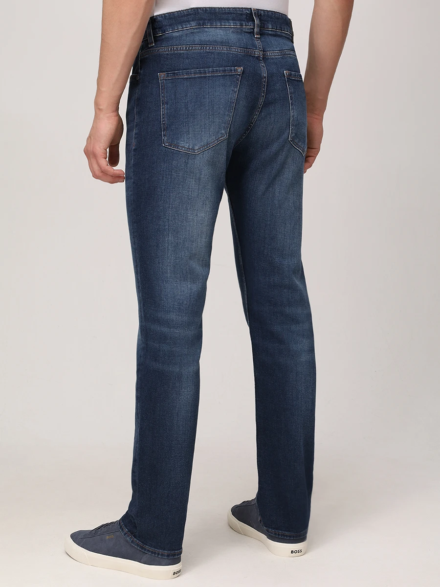 Джинсы Slim Fit хлопковые BOSS 50537390/419 Синий  Фото 3