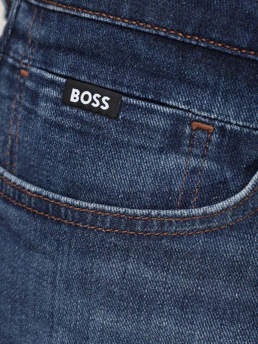 Джинсы Slim Fit хлопковые BOSS 50537390/419 Синий  Фото 5