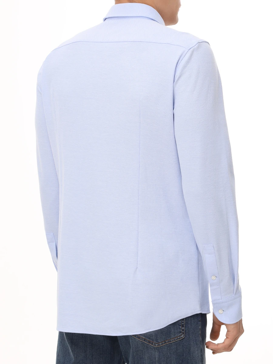 Рубашка Slim Fit хлопковая BOSS 50527675/450 Голубой  Фото 3