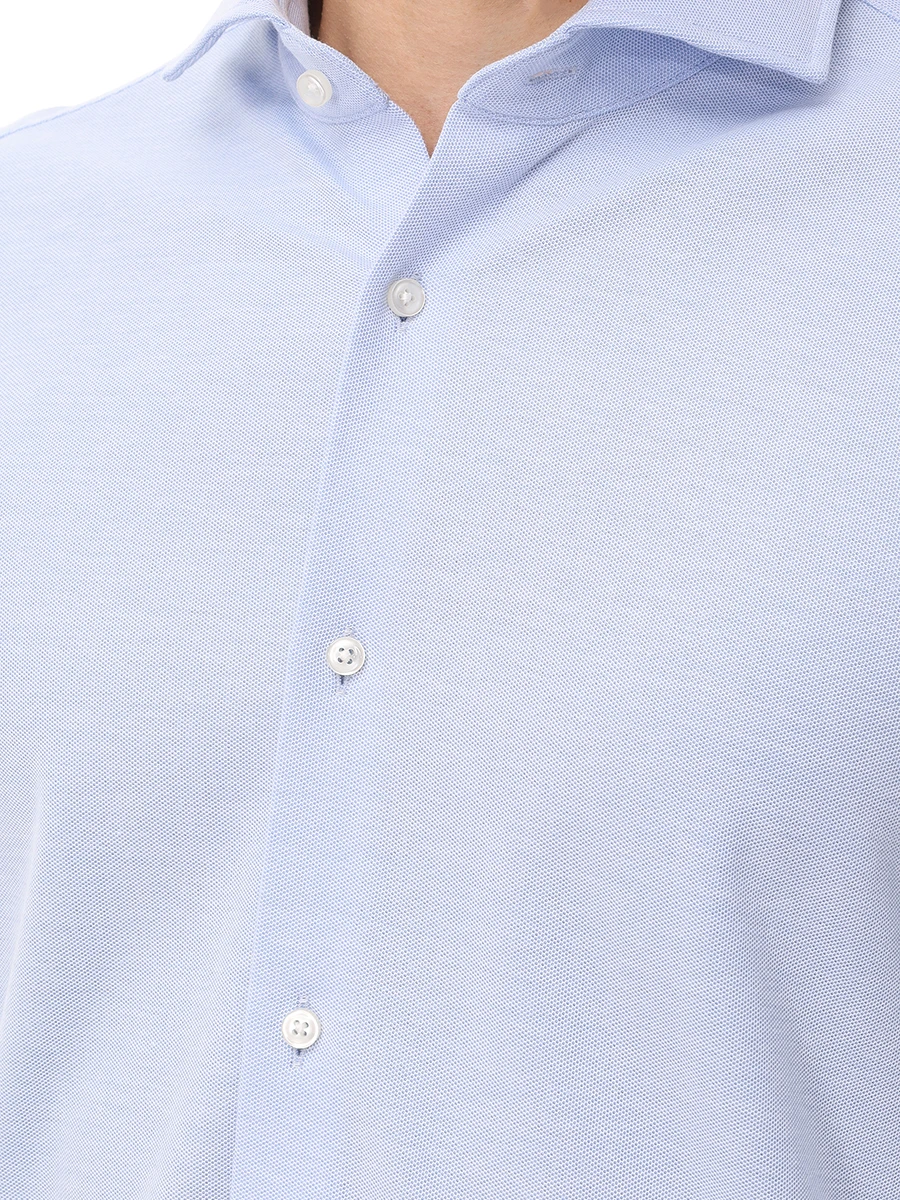 Рубашка Slim Fit хлопковая BOSS 50527675/450 Голубой  Фото 5