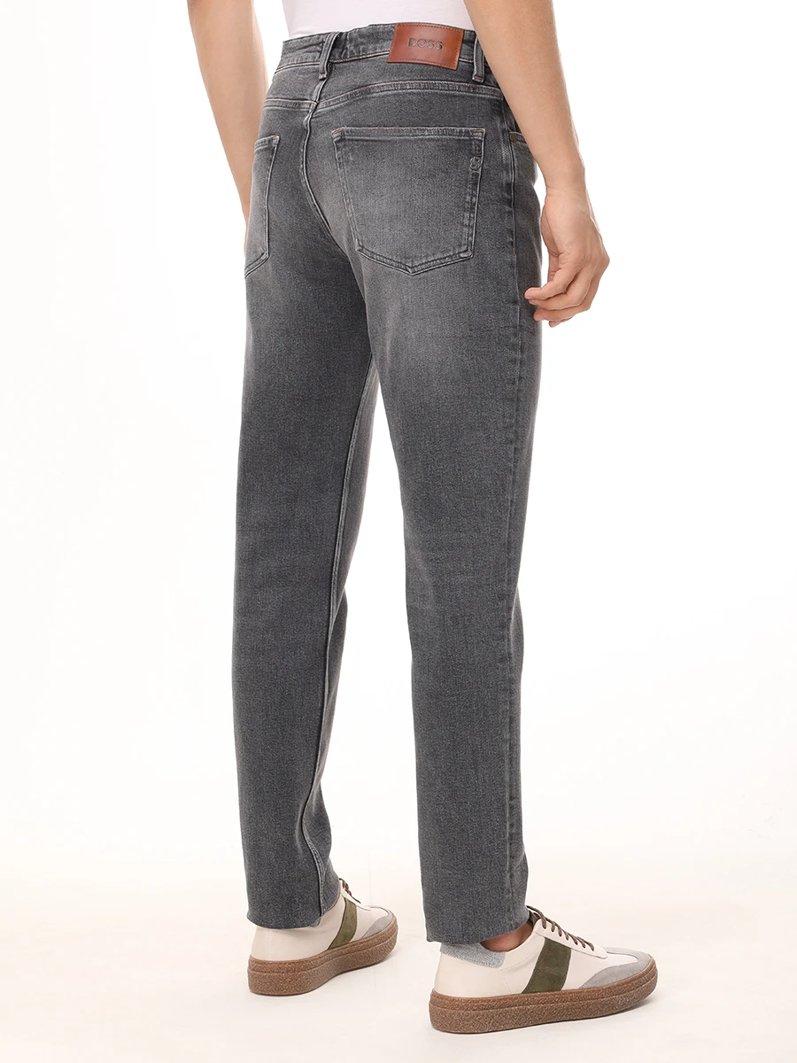 Джинсы Regular Fit хлопковые BOSS 50533154/014 Серый  Фото 3