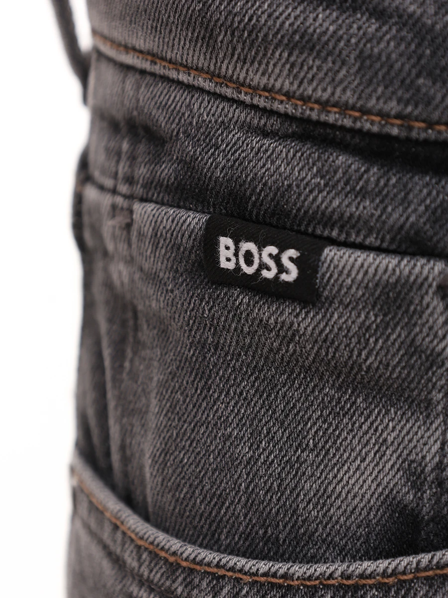 Джинсы Regular Fit хлопковые BOSS 50533154/014 Серый  Фото 6