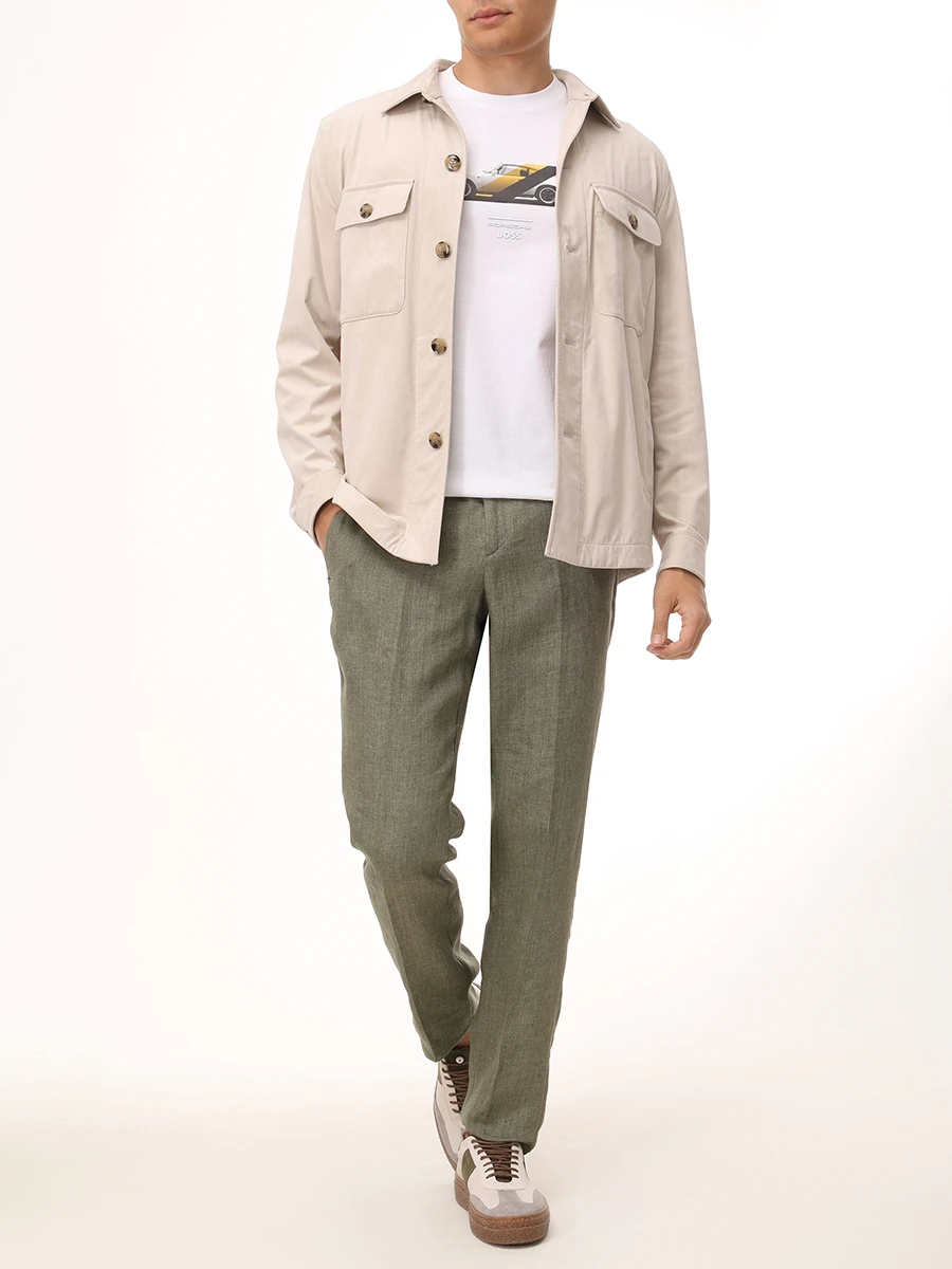 Рубашка Relaxed Fit однотонная BOSS 50535666/131 Бежевый  Фото 2