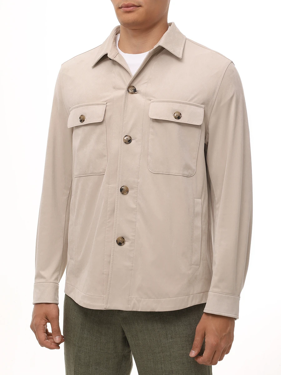 Рубашка Relaxed Fit однотонная BOSS 50535666/131 Бежевый  Фото 4
