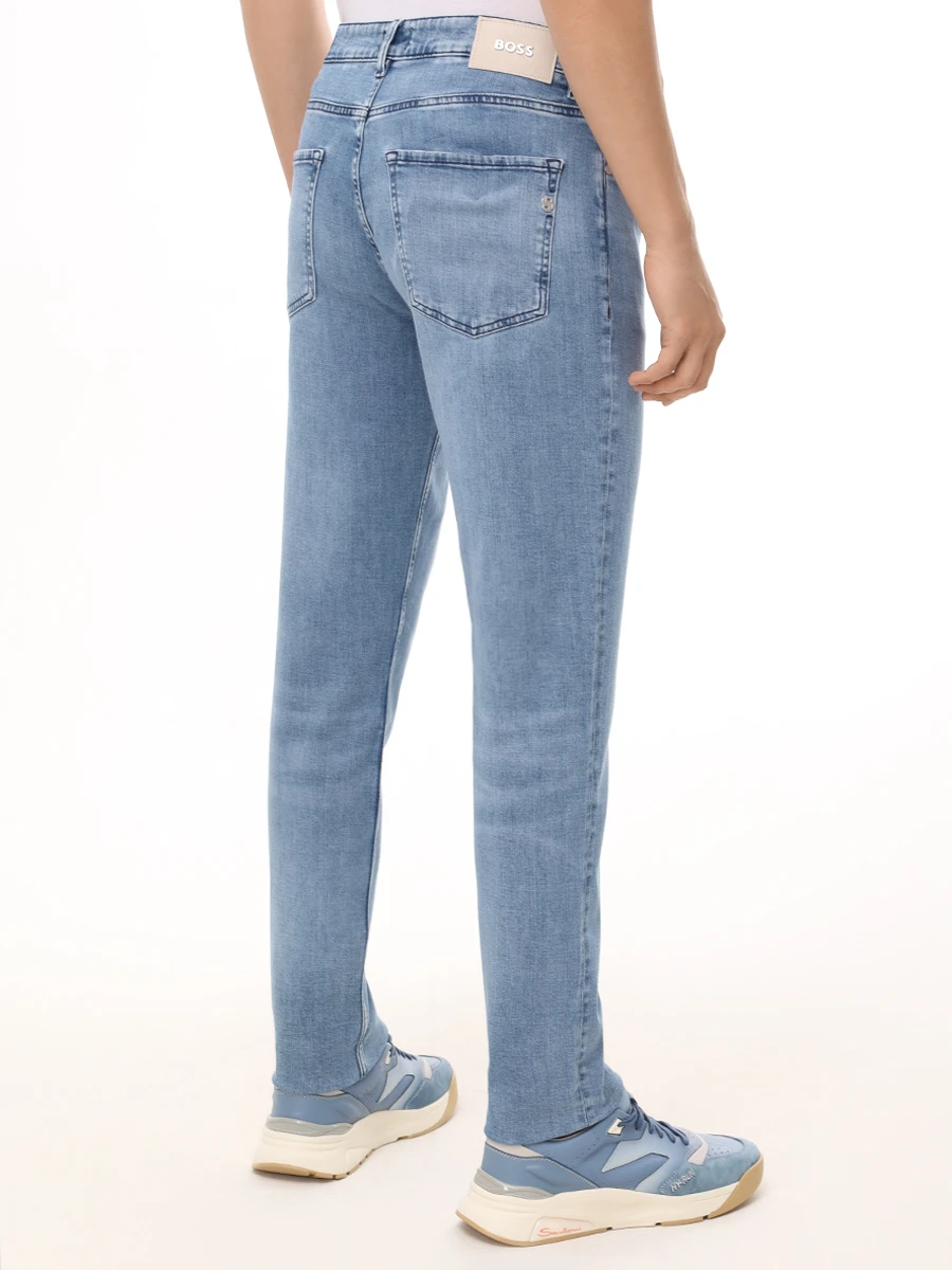 Джинсы Regular Fit хлопковые BOSS 50537422/439 Голубой  Фото 3
