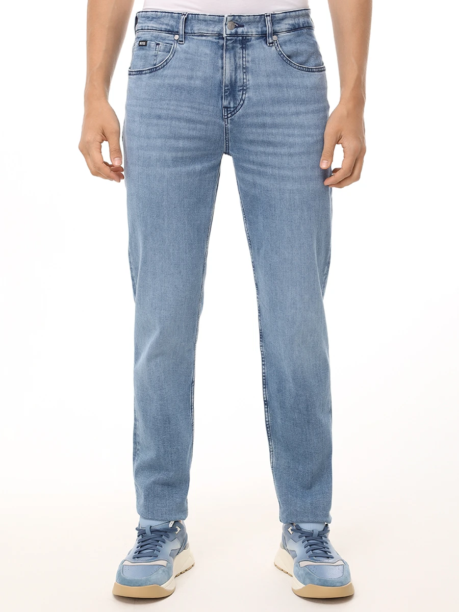 Джинсы Regular Fit хлопковые BOSS 50537422/439 Голубой  Фото 4