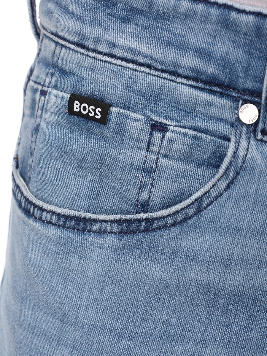 Джинсы Regular Fit хлопковые BOSS 50537422/439 Голубой  Фото 6