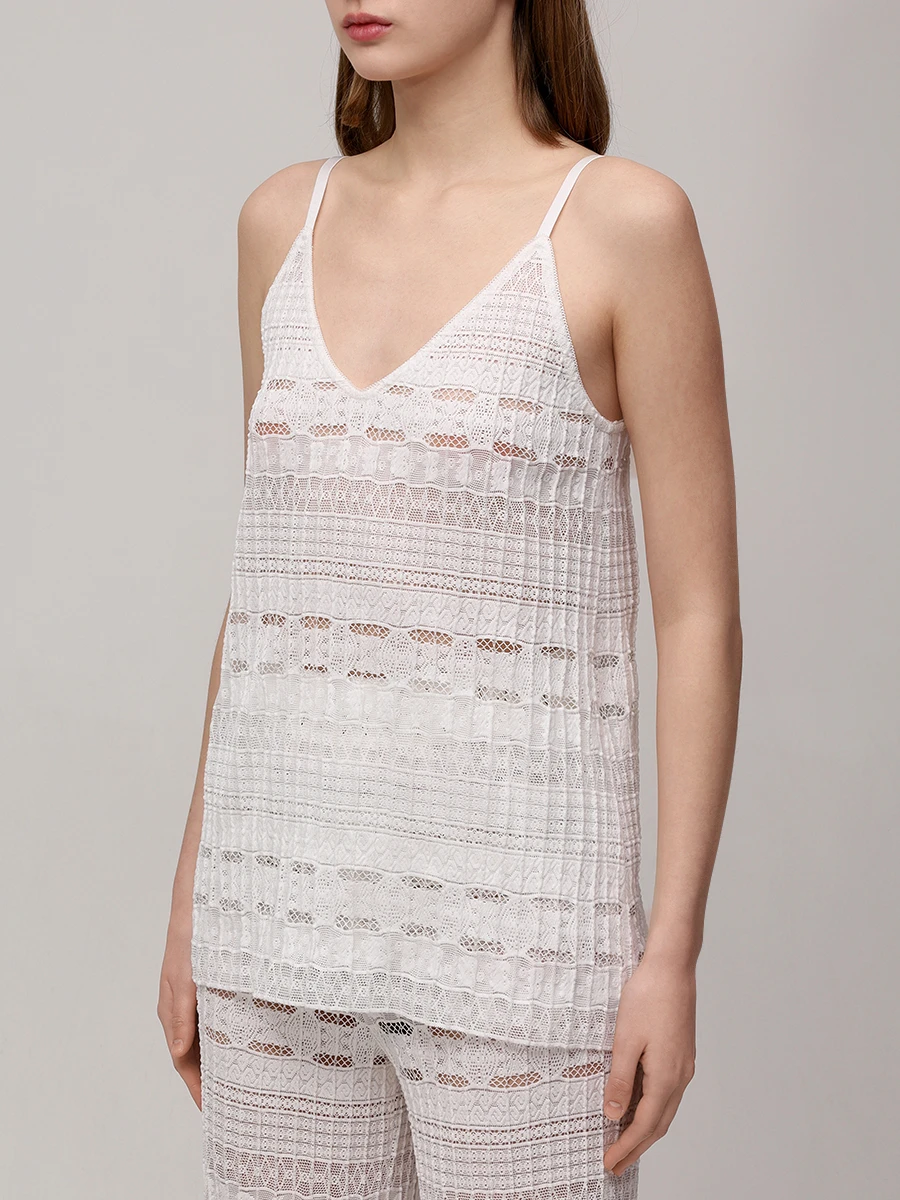 

Майка из гипюра, SH3425_201 Молочный