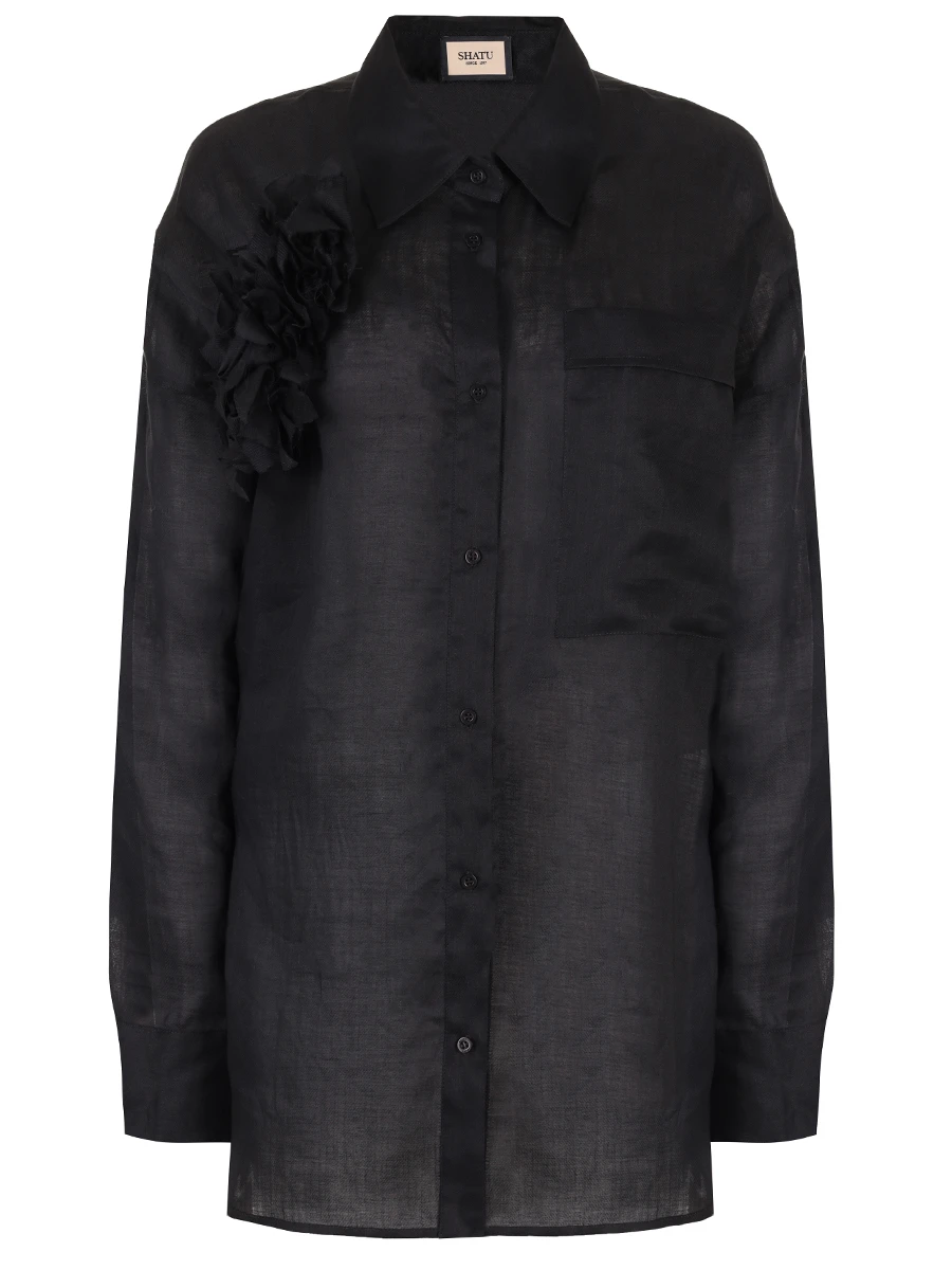 

Блуза однотонная, Черный, SH3425_285/1D