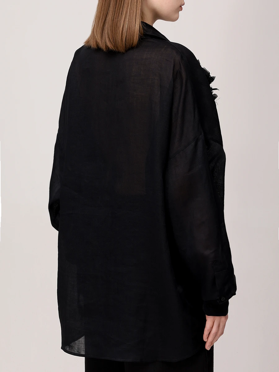 

Блуза однотонная, Черный, SH3425_285/1D