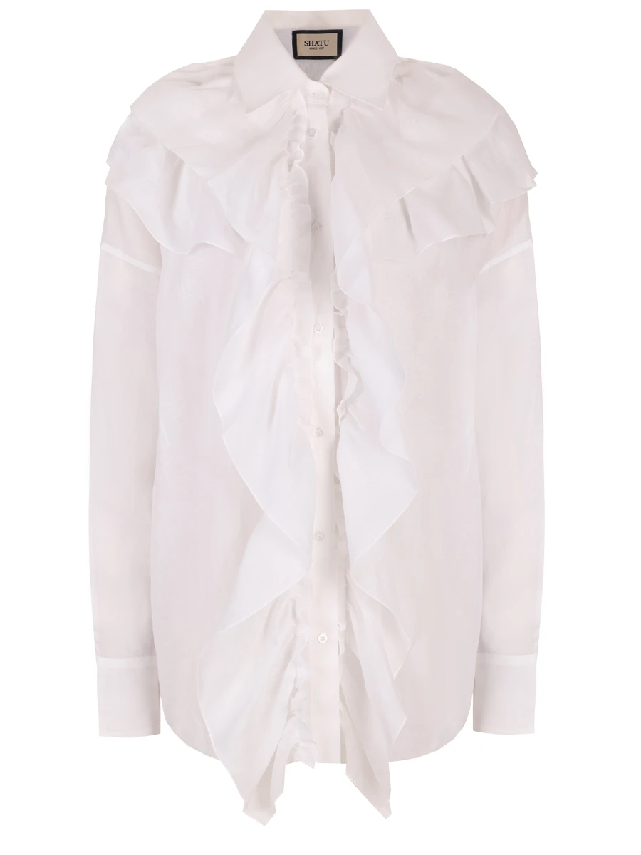 

Блуза с рюшами, Белый, SH3425_285/3