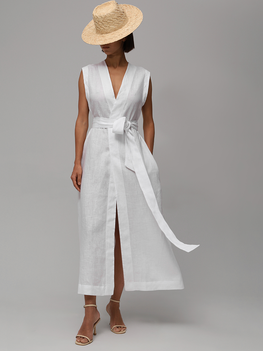 Платье льняное LÉAH BC.TUN.076.4000.100 Белый  Фото 3