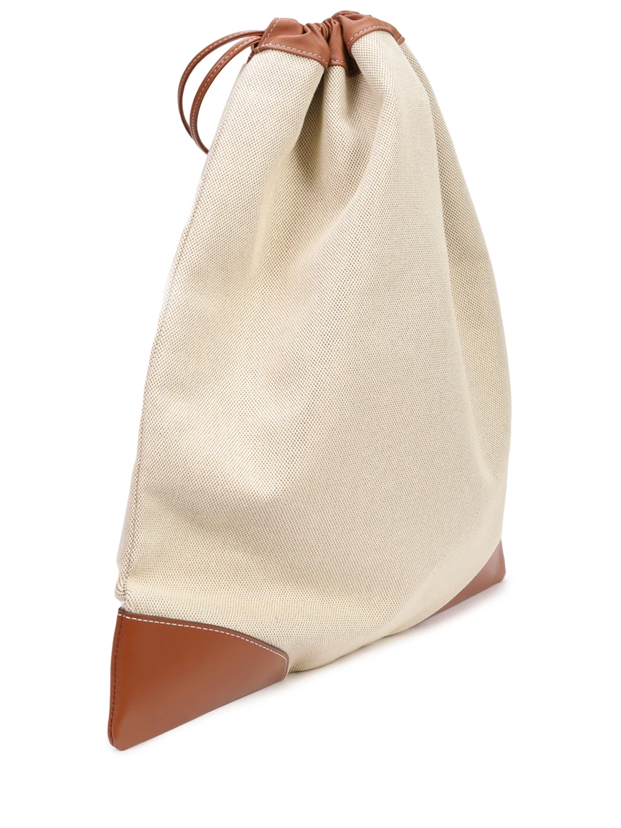 Сумка из хлопка и кожи LÉAH S24.SAC.050.7000.101 Бежевый  Фото 3