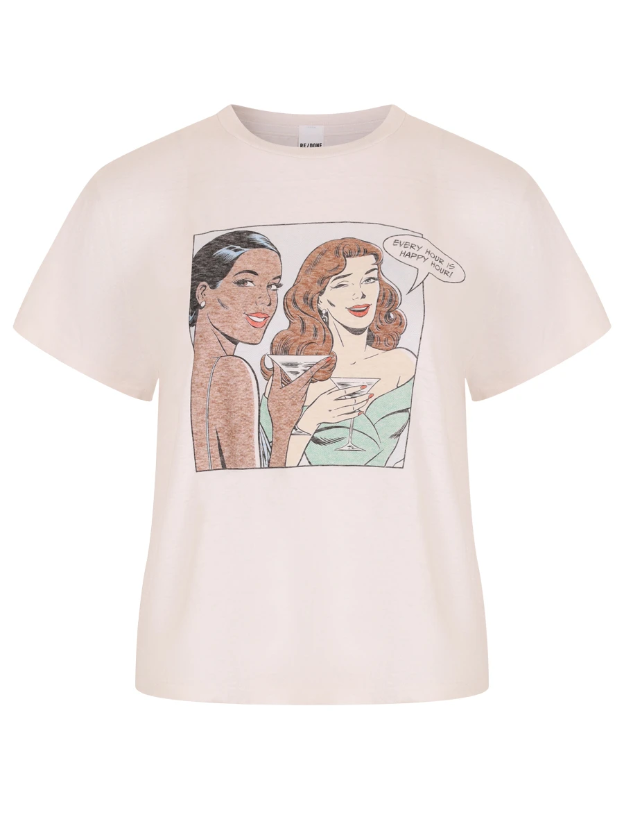 

Футболка хлопковая, Кремовый, 024-02WCGT315