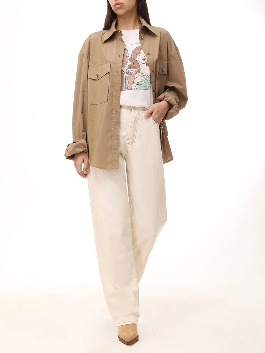 Футболка хлопковая REDONE 024-02WCGT315 Кремовый  Фото 2