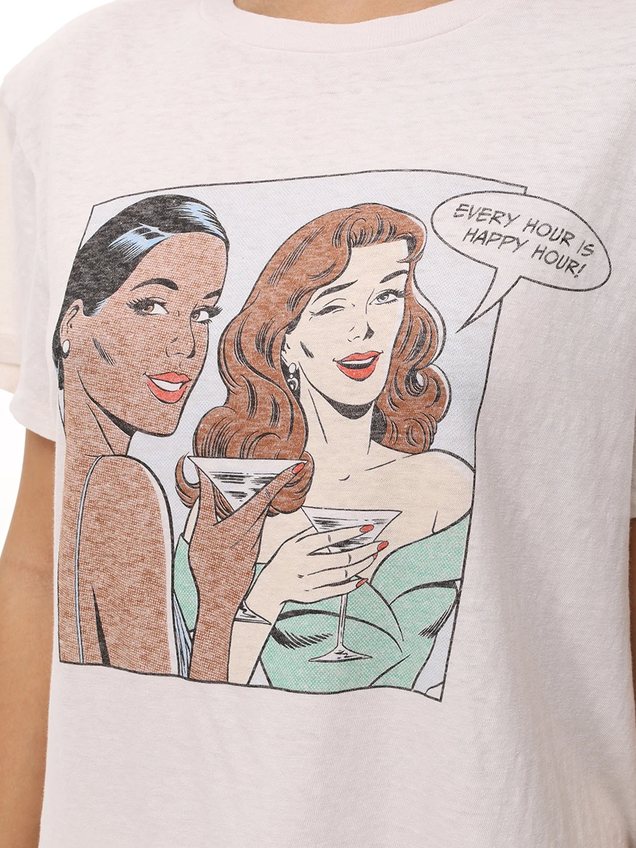 Футболка хлопковая REDONE 024-02WCGT315 Кремовый  Фото 5