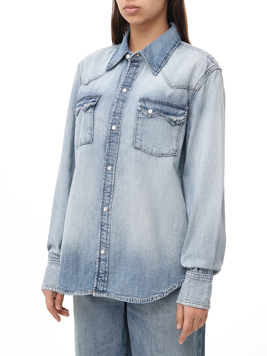 

Рубашка джинсовая, Голубой, 127-1WCWS