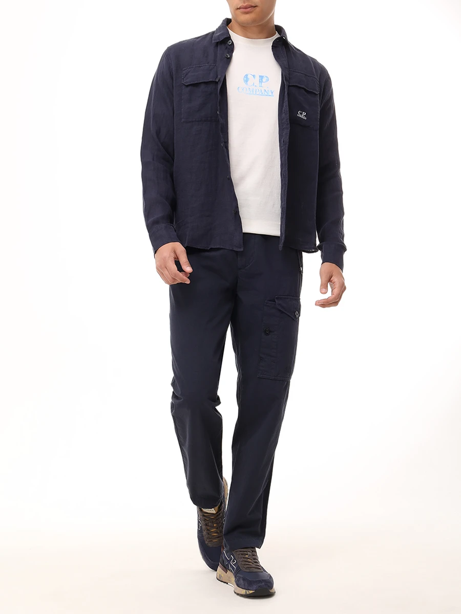 Рубашка льняная CP COMPANY 18CMSH250A005415G 888 Синий  Фото 2