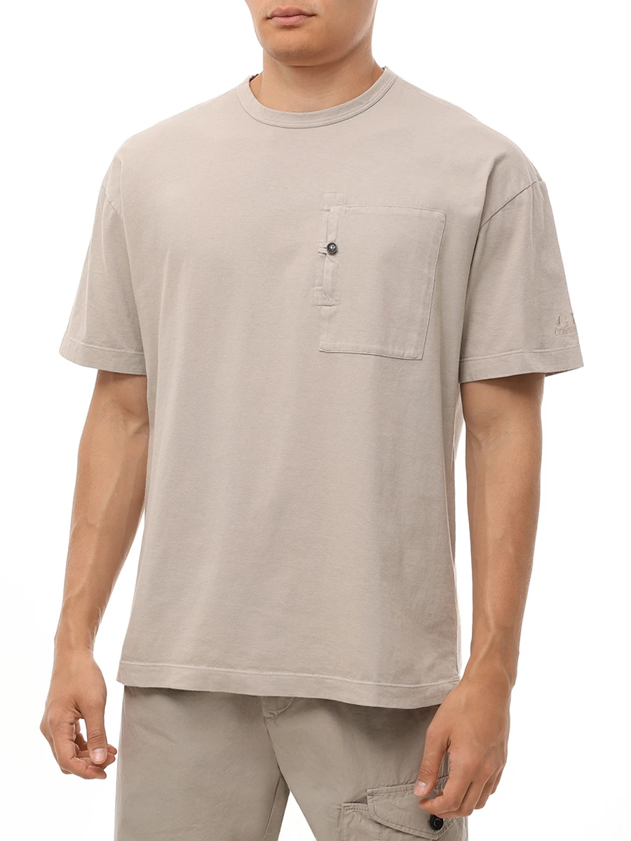 Футболка хлопковая CP COMPANY 18CMTS179A-005697G/327 Бежевый  Фото 4