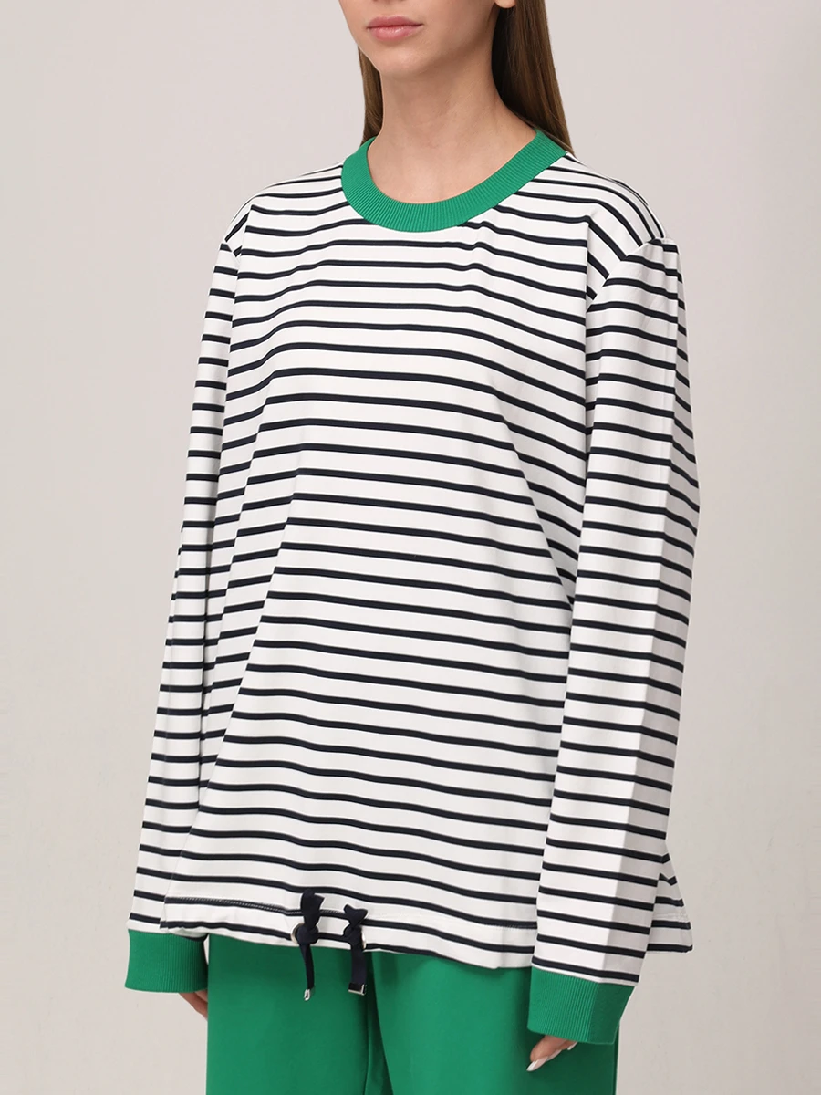 Толстовка хлопковая PERSONA BY MARINA RINALDI 2513921051600 412 004 Полоска  Фото 4