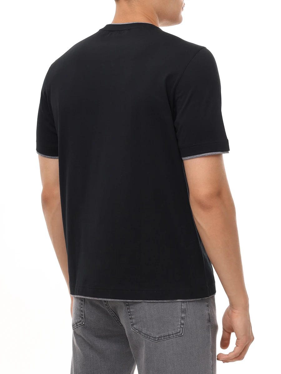 Футболка хлопковая GRAN  SASSO 60123/73710/099 Темно- Черный  Фото 3